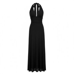 SHEIN Black Halter Maxi Dress